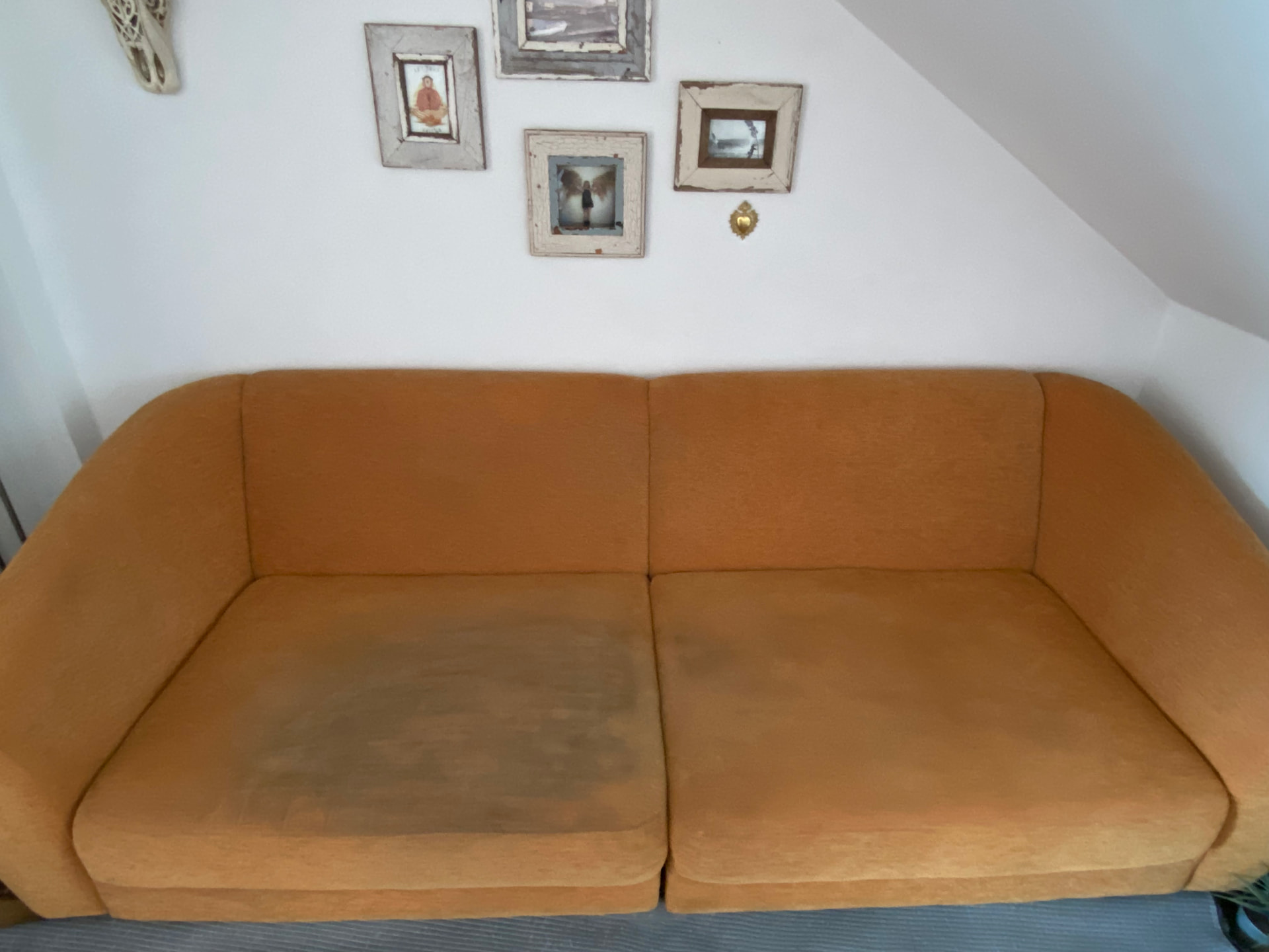 Couch orange komplett · München vorher