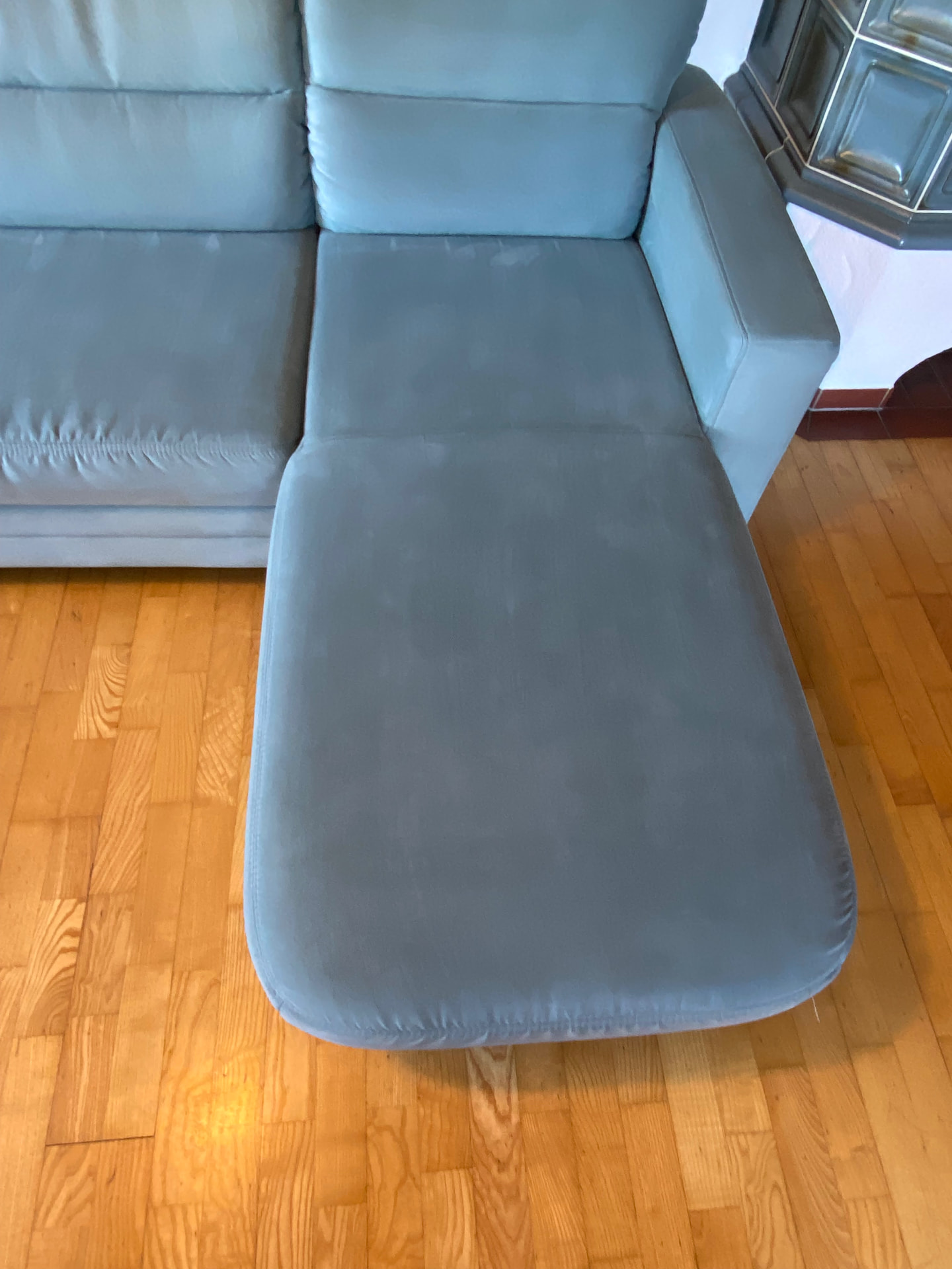Ecksofa Microfaser mint · Bayern nachher